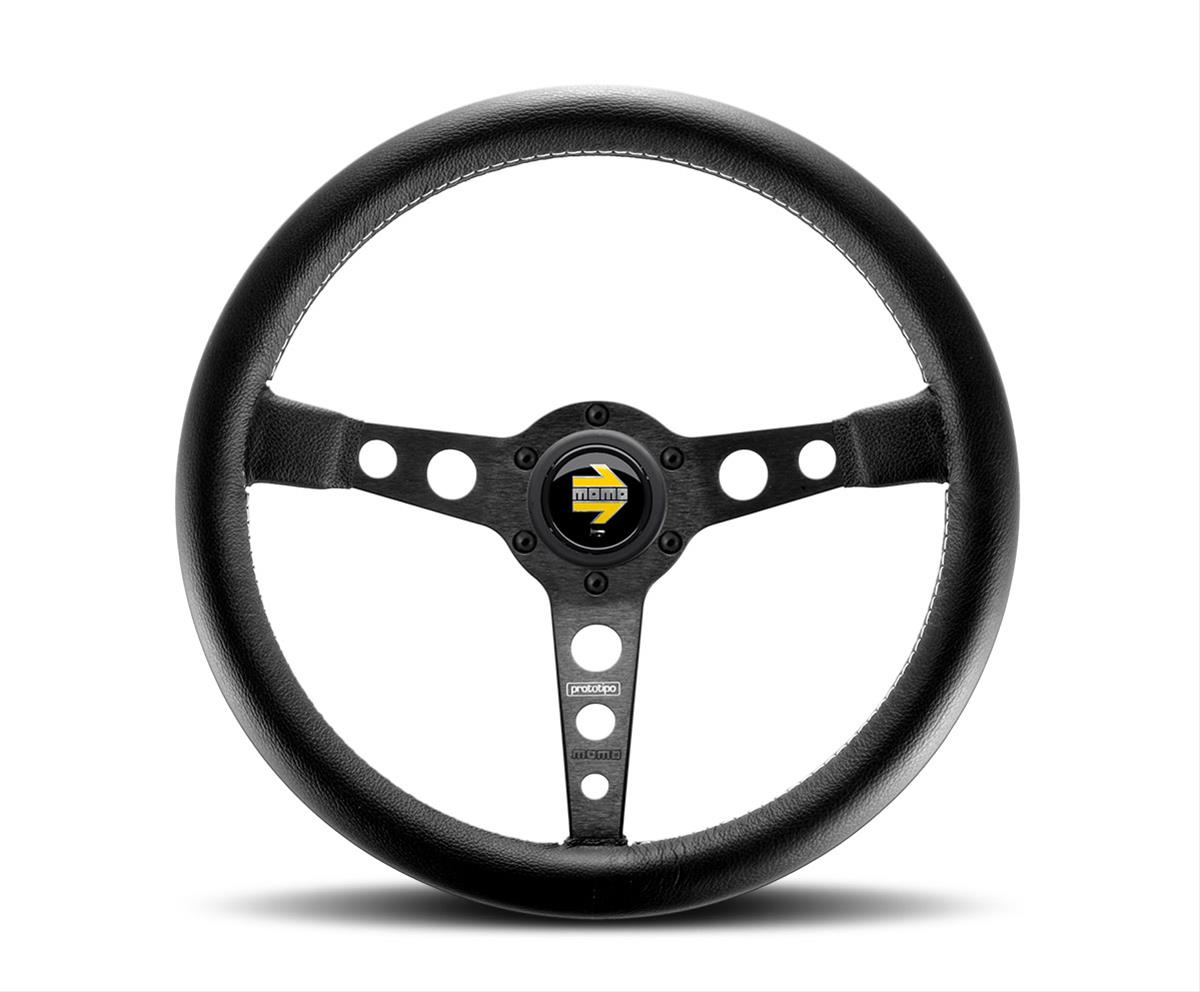 MOMO Prototipo Black 350 mm Leather Steering Wheel