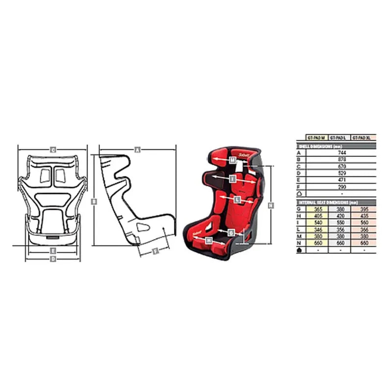 PAD KIT FOR SABELT GT-PAD SEAT
